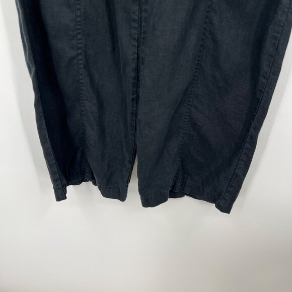 Athleta Cabo Retreat 100% Linen Wide Leg Mid-Rise Pants Pockets Black womans siz - Picture 4 of 12